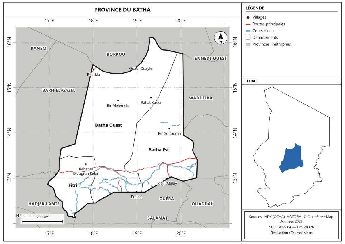 Carte de la province du Batha