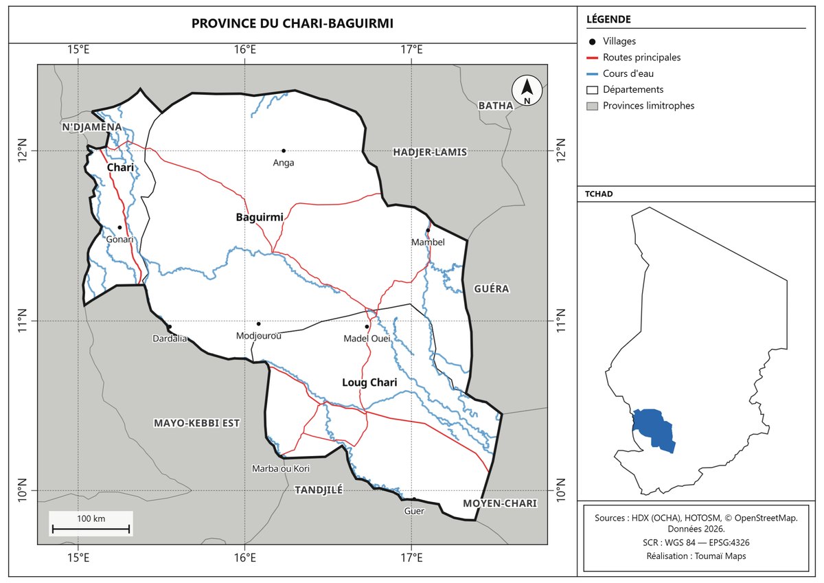 Carte de la province du Chari-Baguirmi