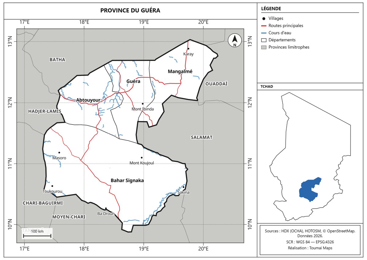 Carte de la province du Guéra