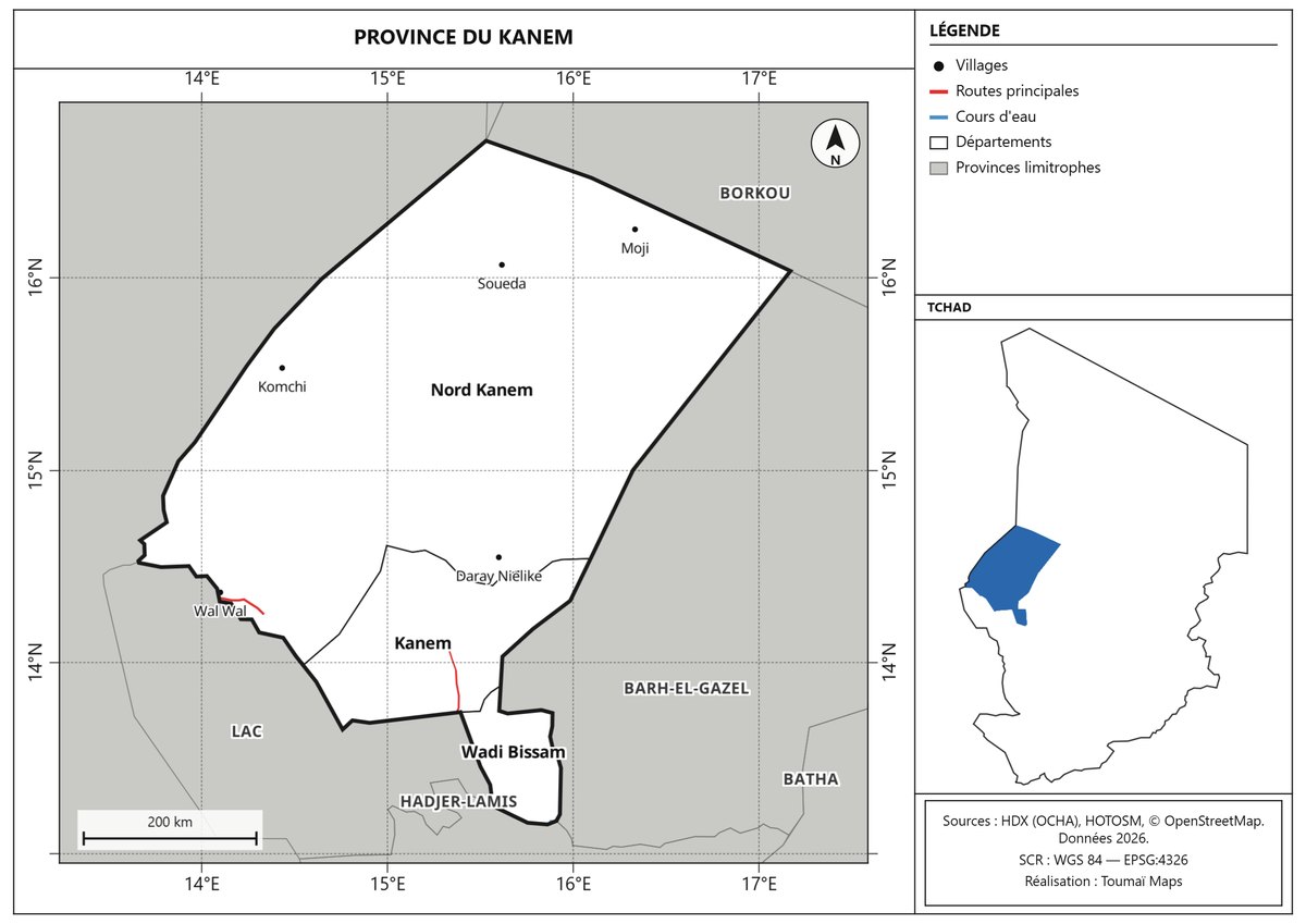 Carte de la province du Kanem