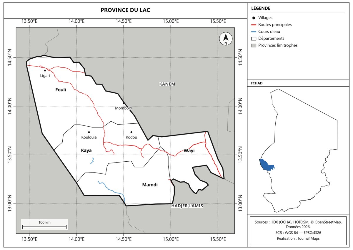 Carte de la province du Lac