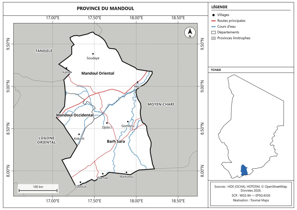 Carte de la province du Mandoul