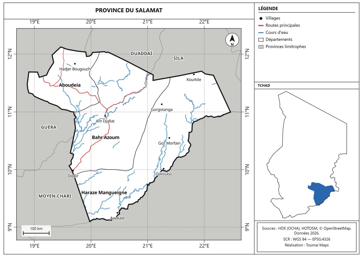 Carte de la province du Salamat