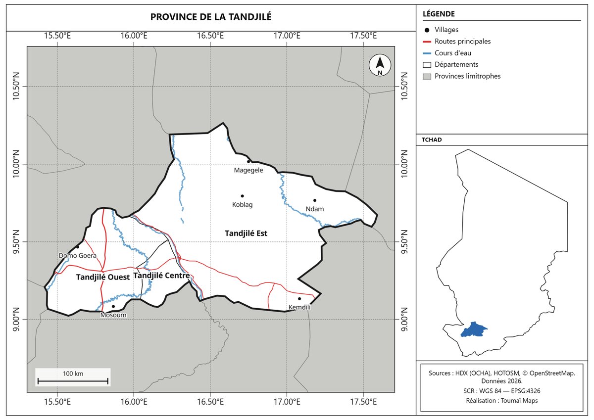 Carte de la province de la Tandjilé