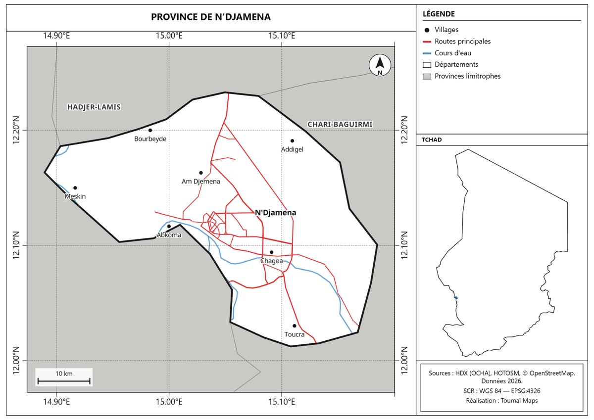 Carte de la province de N'Djamena