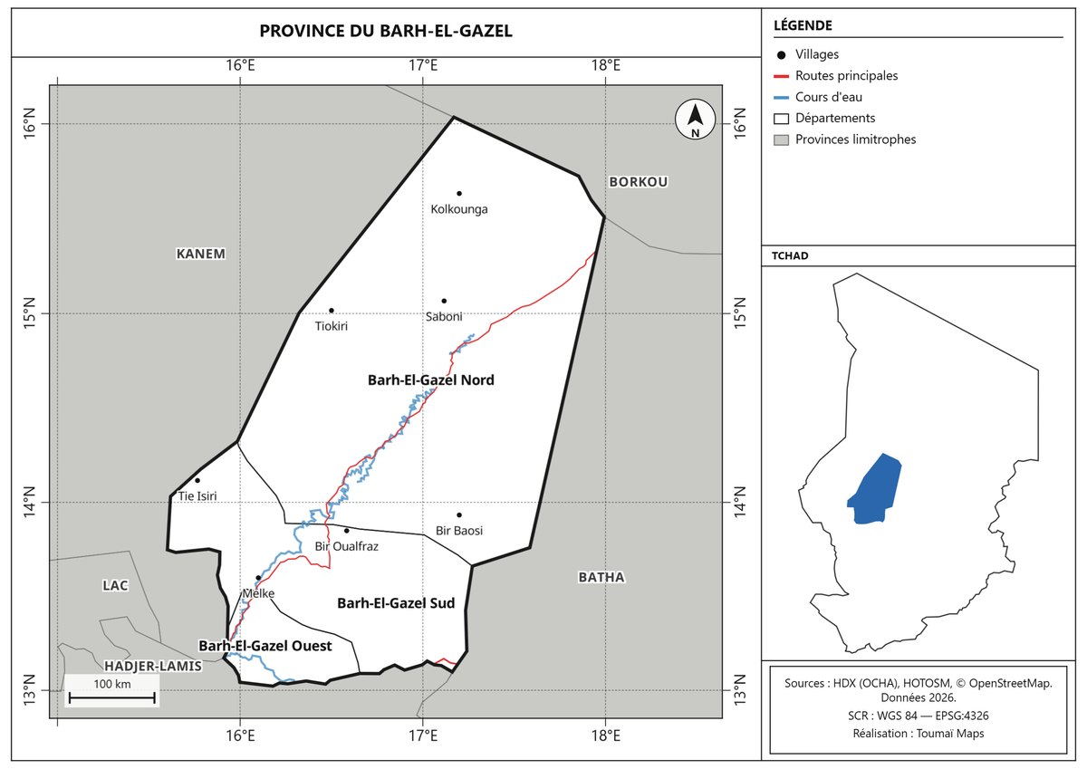 Carte de la province du Barh-El-Gazel