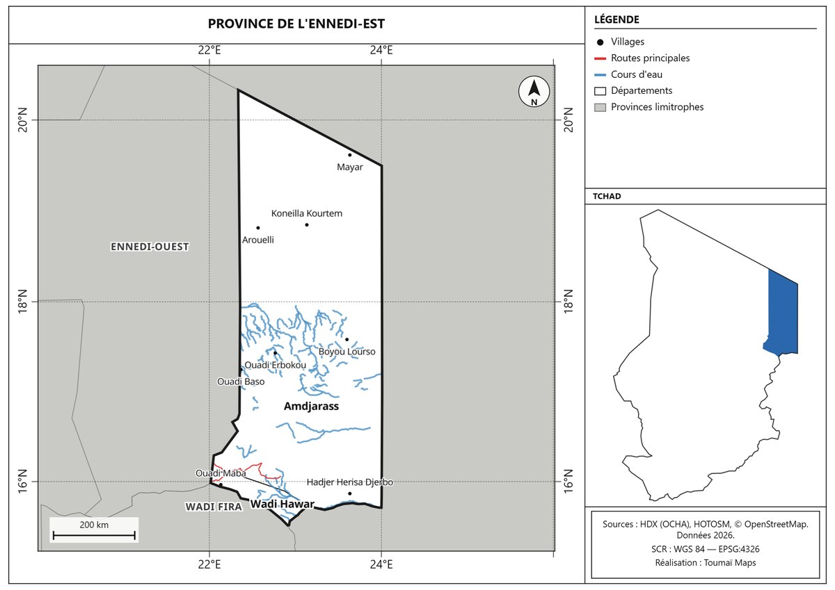 Carte de la province de l'Ennedi-Est
