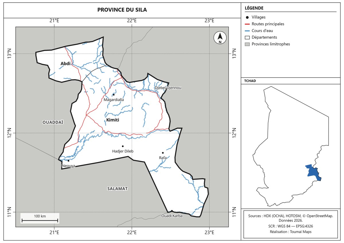 Carte de la province du Sila