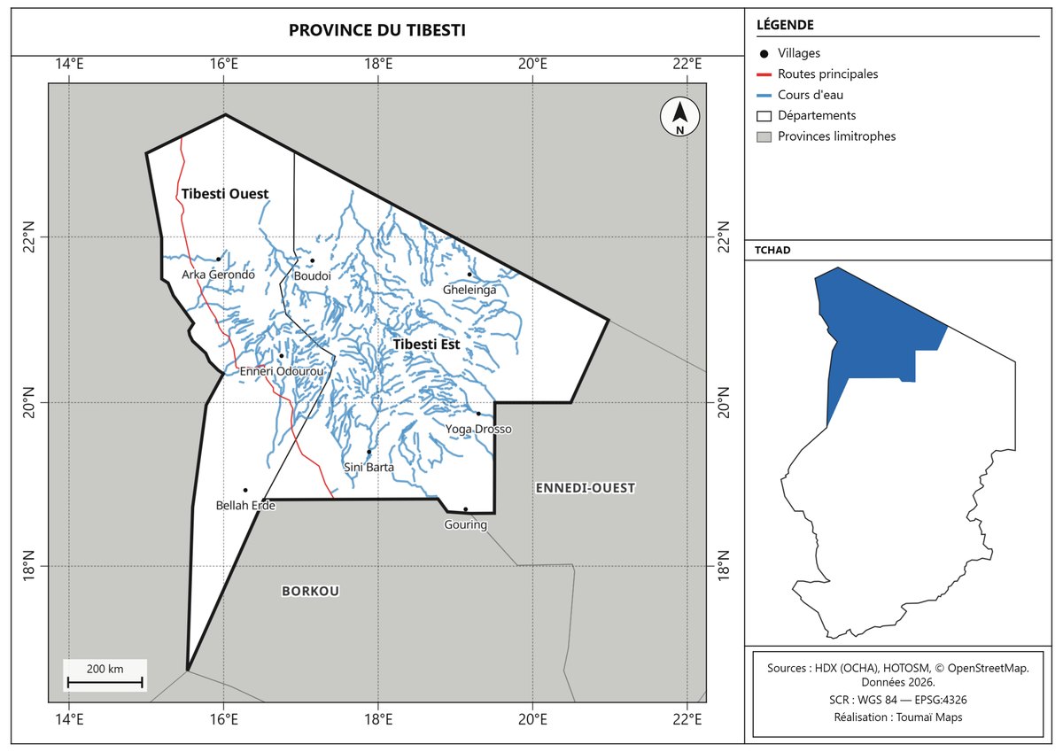 Carte de la province du Tibesti