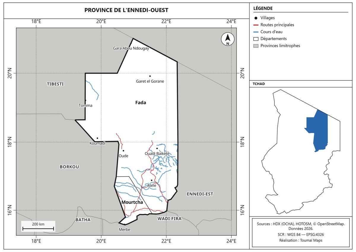 Carte de la province de l'Ennedi-Ouest